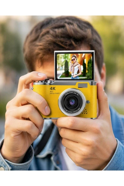 SAYARMARKT 48 MP 4K Dijital Kamera Flip Ekranlı Vlog Selfie Çekim Profesyonel Fotoğraf Makinesi ürün görseli 1