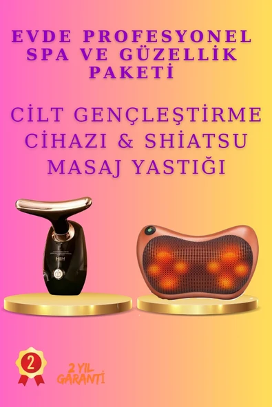 SAYARMARKT Ev Tipi Spa Deneyimi Cilt Bakım Cihazı ve Shiatsu Masaj Yastığı Seti ürün görseli 1