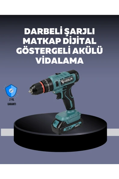 SAYARMARKT Güçlü Şarjlı Matkap Vidalama Çift Batarya ürün görseli 1
