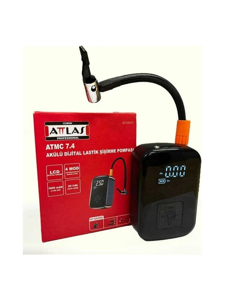 Attlas ATMC 7.4 Dijital Basınç Göstergeli Araç Kompresörü ürün görseli 1