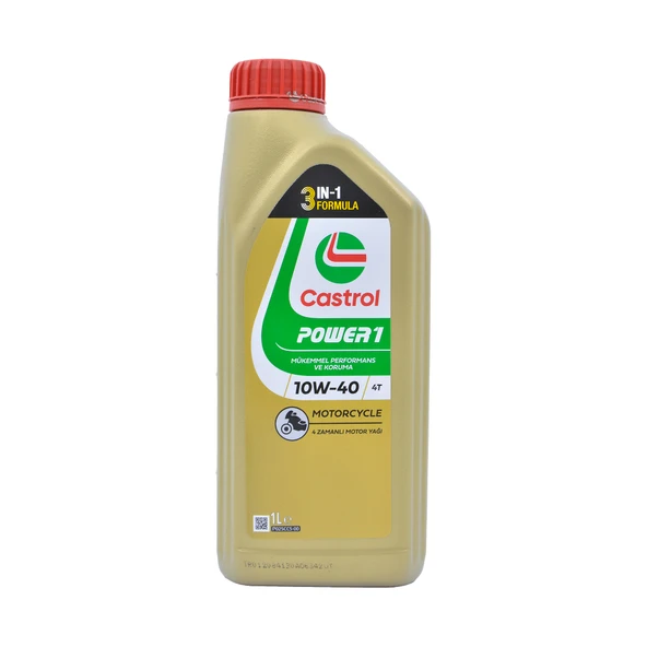 Castrol Power 1 10W-40 4T 1 lt Motosiklet Yağı ürün görseli 1