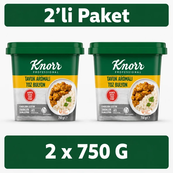 Knorr Tavuk Bulyon 750 Gr x 2 Adet - Profesyonel Tavuk Suyu Bulyon ürün görseli 1