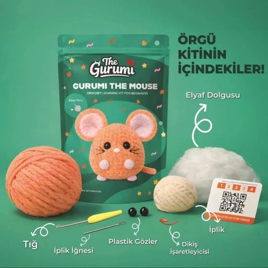 The Gurumi Fare Örgü Öğrenme Seti ürün görseli 1