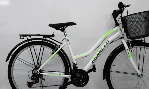 Dorello Beyaz Yesil Model 2650 Model 26 Jant Bisiklet 2650 Model Camurluk Sepetli Model ürün görseli 1