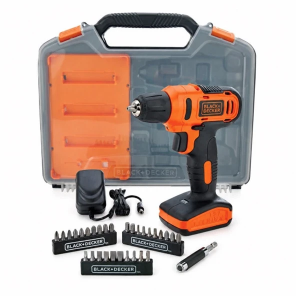 Black+Decker LD12SKA 12 V 1.5 Ah Akülü Vidalama Makinesi + 30 Parça Aksesuar Seti ürün görseli 1