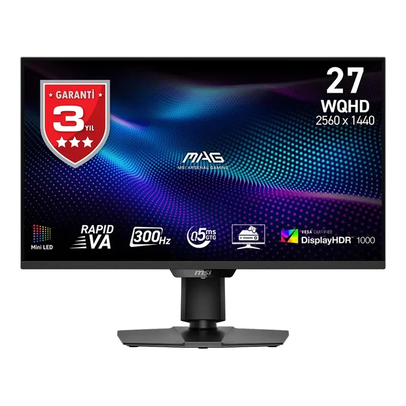 MSI MAG 274QPF X30MV 27 2560x1440 WQHD 300Hz 0.5ms HDMI DP Vesa Display HDR 1000 Adaptive Sync Rapid VA Gaming Monitör ürün görseli 1