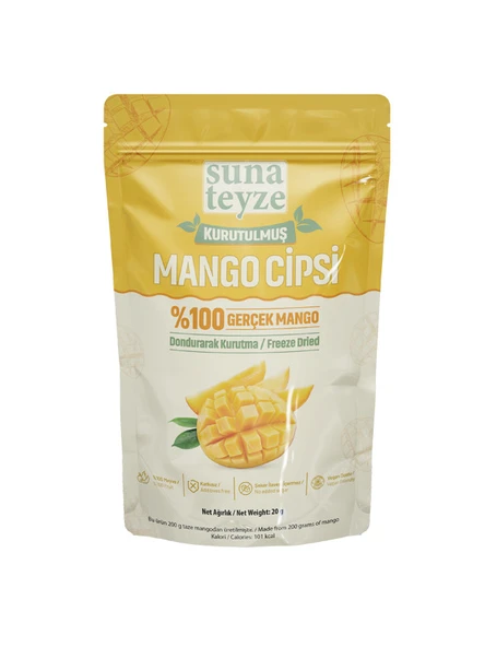 Suna Teyze Mango Kuru Meyve Cipsi - Dondurularak Kurutulmuş Freeze Dried Çıtır Mango ürün görseli 1
