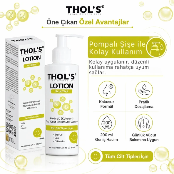 THOL’S LOTION ScabThol Kükürtlü Kokusuz Fluid Vücut Bakım Jel Losyonu - 200 ml ürün görseli 1