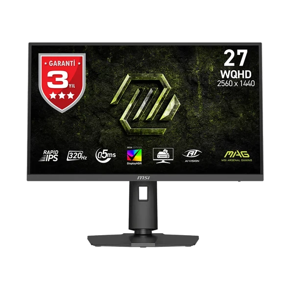 MSI MAG 274QPF X32 27 2560x1440 WQHD 320Hz 0.5ms HDMI DP HDR 400 AMD FreeSync Rapid IPS Gaming Monitör ürün görseli 1