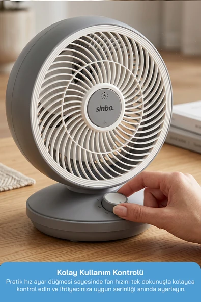 SİNBO SF-7701 MASAÜSTÜ VANTİLATÖR FAN KOYU GRİ ürün görseli 1