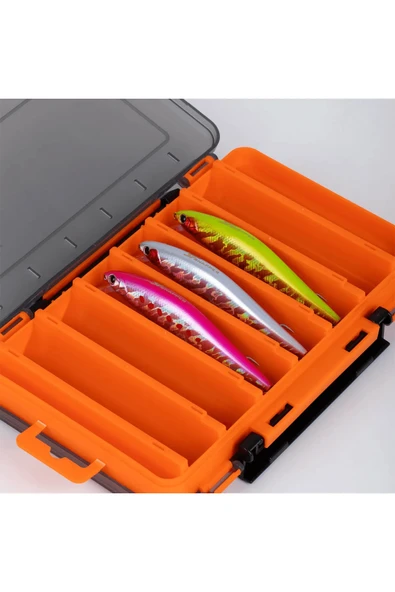 SHUFA Lure Box Çift Taraflı Kutu 110mm  ORANGE CHART - Resim 3