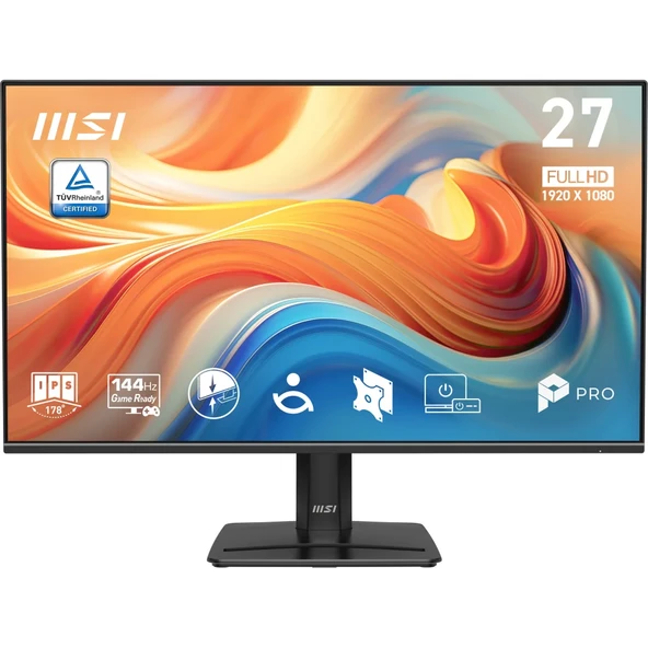 MSI PRO MP271 E14A 27 1920x1080 FHD 144Hz 4ms HDMI VGA DP mDP HDR Ready AMD FreeSync IPS Monitör ürün görseli 1