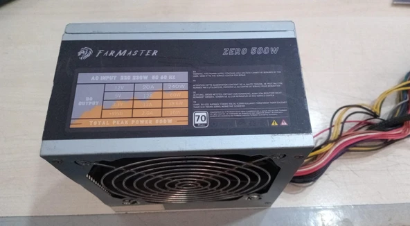 500W 70+ FARMASTER ZERO Power Supply (KUTUSUZ ÜRÜN -ÇOK AZ  KULLANILMIŞ -SORUNSUZ) ürün görseli 1