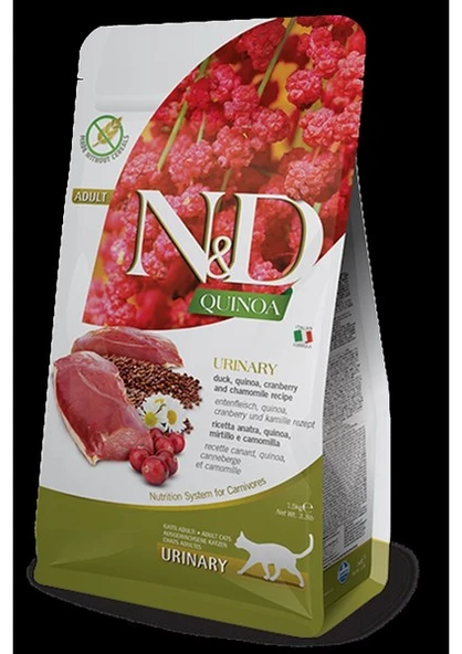 N&D Quinoa Tahılsız Ördek Etli Urinary Kedi Maması 1,5 kg Ördek Tatlı Premium Kalite ürün görseli 1
