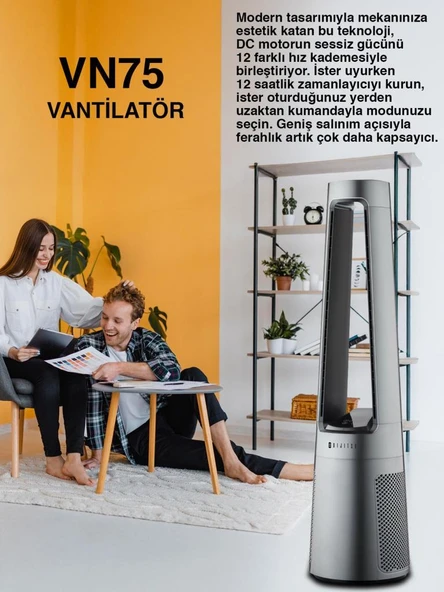 Dijitsu VN75 Uzaktan Kumandalı Kule Tipi Vantilatör - Resim 4