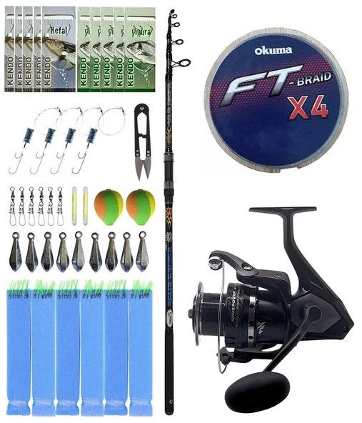 Yek Outdoor Surf Olta Seti Kendo Spider Surf 3.60m 50-150gr Olta Kamışı&Okuma Wave Power WP-6000A1 Olta Makinesi ürün görseli 1