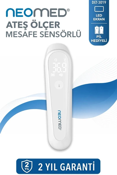 Neomed DET-3019 Akıllı Mesafe Sensörlü Hızlı Ölçüm Temassız Dijital Ateş Ölçer ürün görseli 1