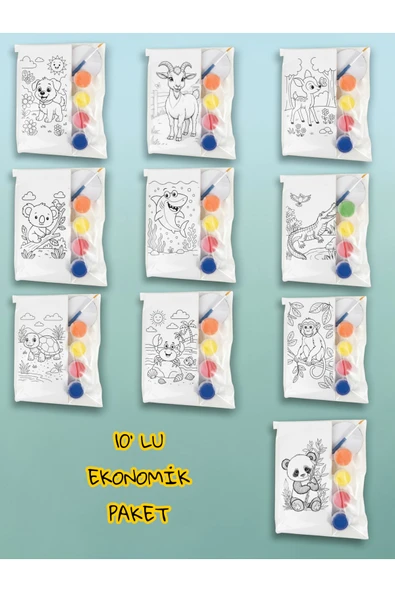 sharp&art HAYVANLAR Serisi Seramik Boyama Seti 10' lu Ekonomik Paket, Çocuklar Boyasın ve Duvara Yapıştırsın ürün görseli 1