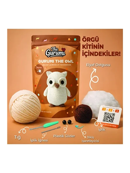 The Gurumi Baykuş Örgü Öğrenme Seti ürün görseli 1