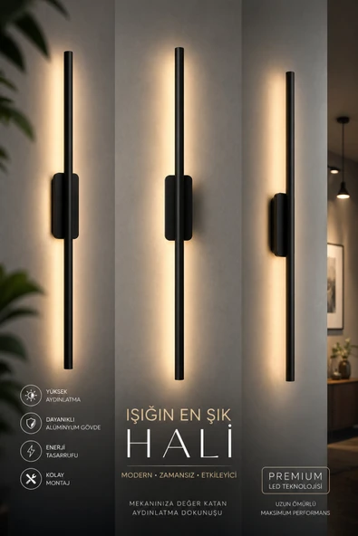 VOLTMARKET Akış LED Duvar Apliği Modern Minimal Tasarım 3 Renk Yanma Özellikli Kare Elektrikli ürün görseli 1
