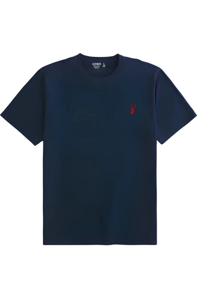 Erkek Siyah Tişört %100 Pamuk Süprem Basic Tişört Bisiklet Yaka Nakışlı T-shirt ERKEK-NAKIŞLI ürün görseli 1