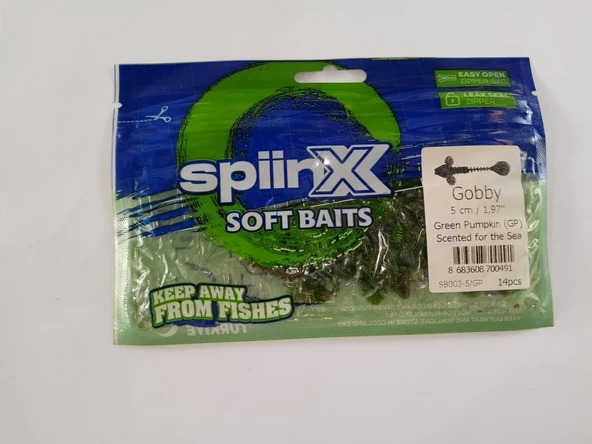 SPİİNX Gobby 5 Cm Lrf Silikon Yem(Green Pumpkın) - Resim 2