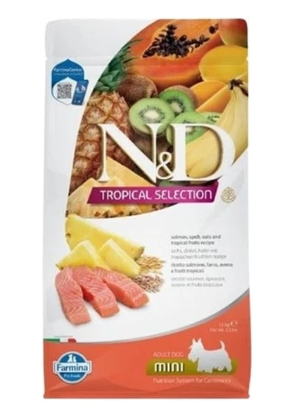 Nd Tropical Selection Somonlu ve Tropical Meyveli Mini Irk Yetişkin Köpek Maması 1.5 kg ürün görseli 1