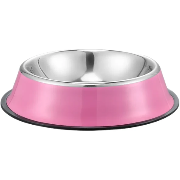 Çelik kedi köpek mama kabı Pembe 8 oz ürün görseli 1