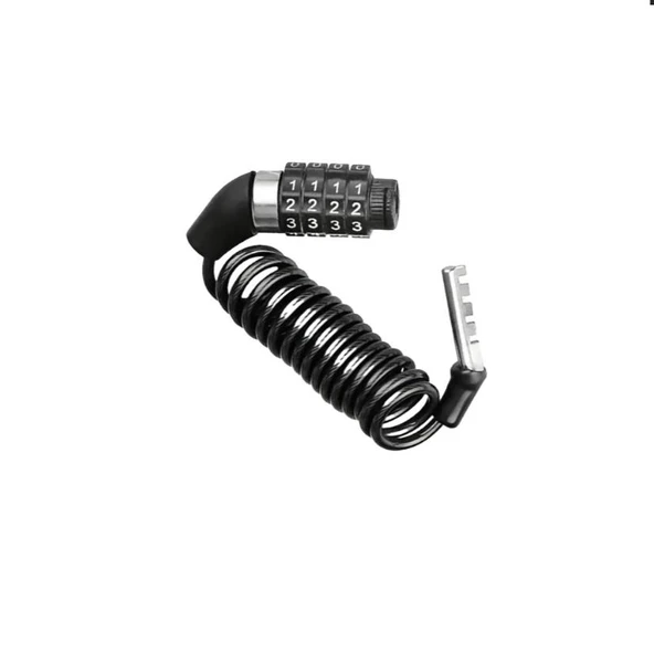 Spiral Şifreli Bisiklet & Motosiklet Kilidi 4x1200 mm Güvenlik Kilidi ürün görseli 1