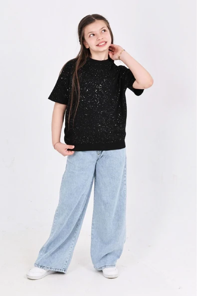 Kız Çocuk 2'li Jean Takım (Pantolon+Bluz) 7-12 Yaş 12666 ürün görseli 1
