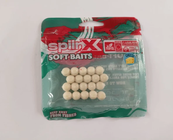 SPİİNX Soft Baits Peynir Aromalı Alabalık Hazır Top Yem 10mm/20 Adet(Beyaz Renk) ürün görseli 1
