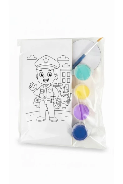 sharp&art Çini Boyama, Karo Üzerine MESLEKLER Serisi Boyama Seti, Çocuklar Magnet ve Duvar Süsünü Kendi Yapsın POLİS ürün görseli 1