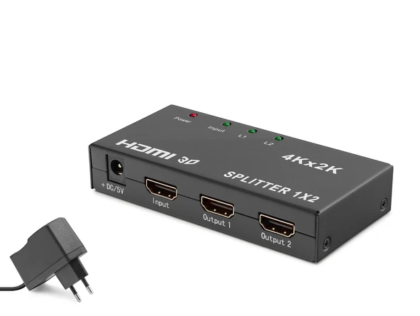 Hdmi Splitter 4K 3D 1 In 2 Out - Siyah HDX1295 ürün görseli 1
