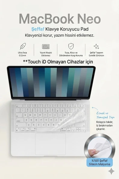 Macbook Neo 13 inç A3404 ile Uyumlu Uyumlu Klavye Koruyucu ürün görseli 1