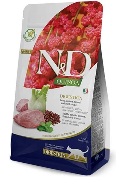 N&D Quinoa Digestion Kuzulu Kinoalı Yetişkin Kedi aması 1,5kg ürün görseli 1
