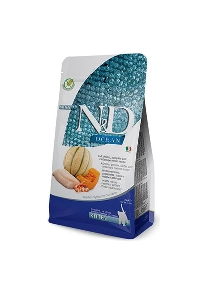 N&d Ocean Balkabaklı Morina Balıklı Karidesli Yavru Kedi Maması 5 kg ürün görseli 1