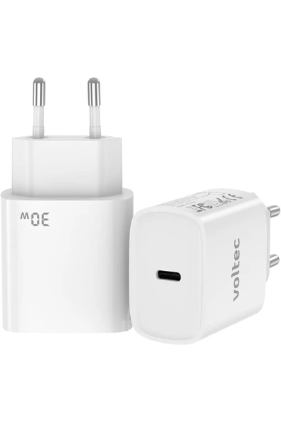 voltec 30W Type-C QC 4.0 PD3.0 iPhone Huawei İçin Hızlı Şarj Aleti iPad Pro Macbook Air Uyumlu Şarj Cihazı ürün görseli 1