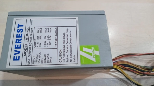 420W EVEREST ATX-420  POWER SUPPLY (KULLANILMIŞ-SORUNSUZ) ürün görseli 1