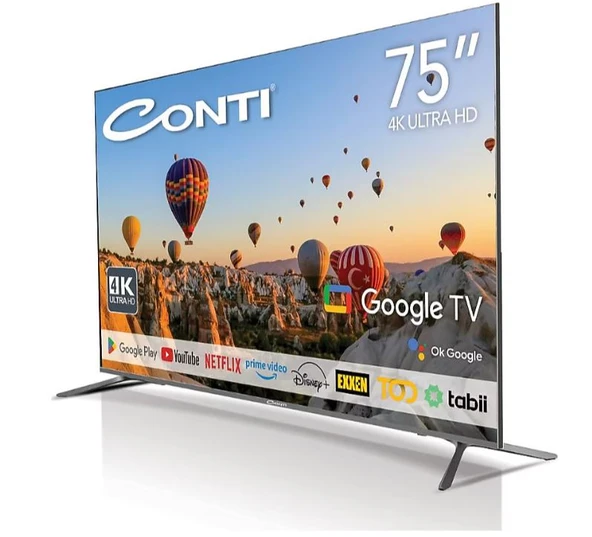 Conti CT75GT300U Frameless 4K Ultra HD 75" 190 Ekran Uydu Alıcılı Google Smart LED TV ürün görseli 1