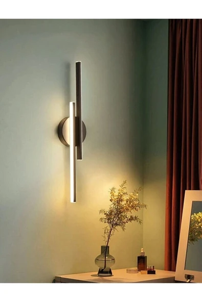 laaysa Modern Aplik Çift Yönlü Çubuk Led Siyah Günışığı Lineer Avize Armatür 50cm Çubuk Uzunluğu ürün görseli 1
