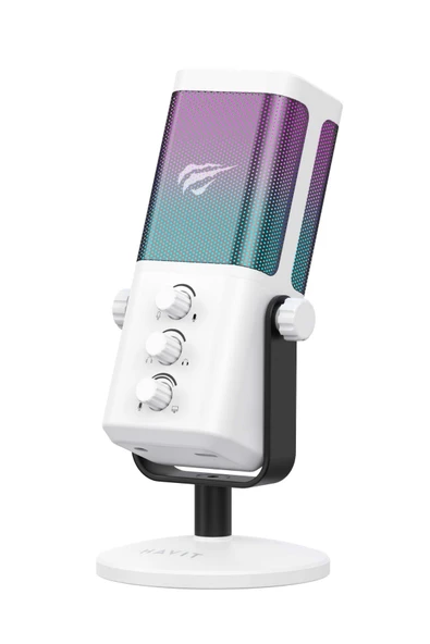 Havit GK65 RGB Profesyonel Yayıncı Mikrofonu 192kHz 24Bit Hi-Fi Dahili Ses Kartlı ürün görseli 1