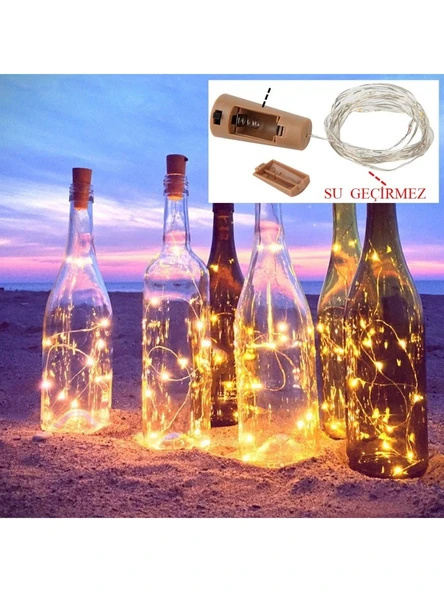 Mantar Tıpa Tel Led Işık - 2 Metre - Günışığı ( 3 Adet) ürün görseli 1