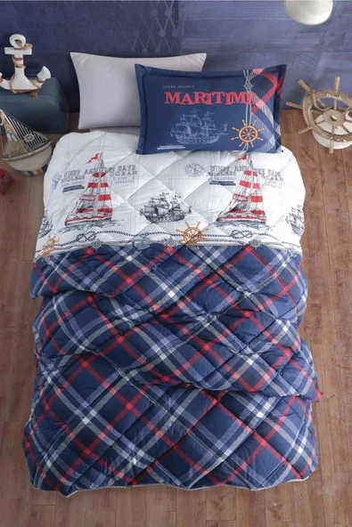 Clasy Ranforce Genç Uyku Seti Tek Kişilik Maritime V1 Lacivert ürün görseli 1