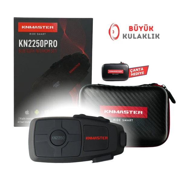 Knmaster KN2250 PRO Motosiklet Kask İnterkom Bluetooth Intercom Kulaklık Seti ürün görseli 1