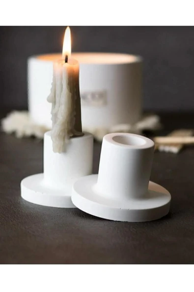 Home Şamdan Mumluk 2'li Beton ürün görseli 1
