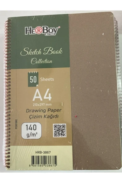 Herboy Eskiz Defteri A4 140 Gr 50 YP Sketchbook Collection HRB-3867 ürün görseli 1