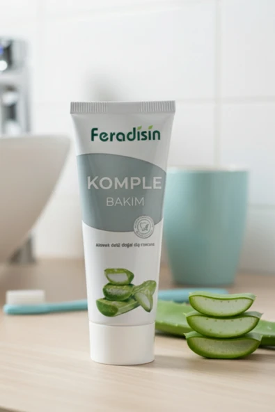 Feradisin Doğal Aloevera Özlü Florürsüz Beyazlatıcı Ve Koruyucu Diş Macunu 90 gr - Gimdes Helal Sertifikalı ürün görseli 1
