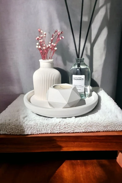 MUJİ STORE Alleza Home Dekoratif Geometrik Mumluk Minyatür Mini Vazo Fresh Soft Oda Kokusu Set ürün görseli 1
