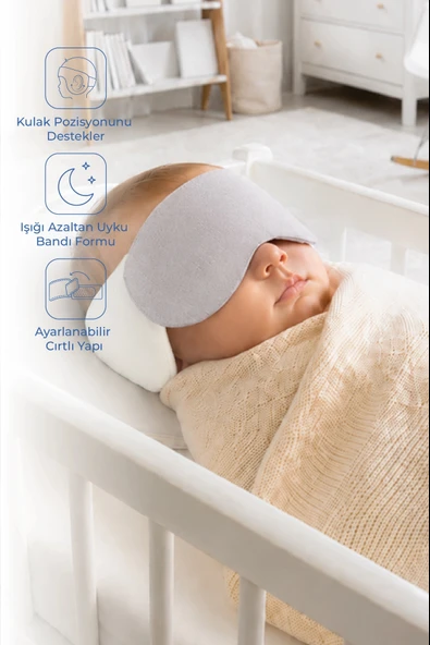 Babyjem Kepçe Kulak Önleyici ve Uyku Bandı Gri ürün görseli 1