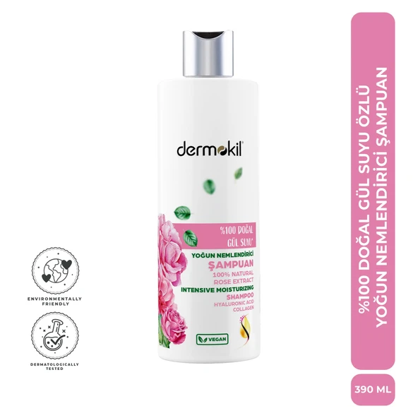 Dermokil %100 Doğal Gül Suyu Şampuan 390 ml ürün görseli 1